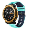 Correa de silicona bicolor para Amazfit T-Rex 3 Pro de 48 mm con hebilla negra (azul turquesa)