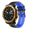 Correa de silicona bicolor para Amazfit T-Rex 3 Pro de 48 mm con hebilla negra (negro y azul)
