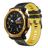 Correa de silicona bicolor para Amazfit T-Rex 3 Pro de 48 mm con hebilla negra (negro y amarillo)