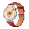Correa de cuero suave con hebilla plateada para Huawei Watch GT 6 de 41 mm (rojo oscuro)