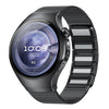 Correa de acero inoxidable tejida magnética en forma de I para Huawei Watch 5 de 46 mm con botón pulsador sin costuras (negra)