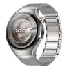 Correa de acero inoxidable tejida magnética en forma de I para Huawei Watch 5 de 46 mm con botón pulsador sin costuras (plateada)