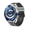 Correa de silicona bicolor con grano vertical para Huawei Watch Ultimate 2 (negro y gris)