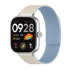 Correa de silicona magnética suave con textura de lichi para Redmi Watch 6 / Watch 5 / Watch 4 (Blanco Azul)