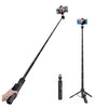YUNTENG VCT-361 Palo selfie para cámara de acción, trípode magnético con Bluetooth, monopié extensible