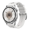 Correa de reloj de silicona con agujeros de color sólido y hebilla de escalera de 18 mm (blanca)