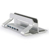 Organizador de escritorio vertical para portátil D051-3 de aleación de aluminio con concentrador de 4 puertos USB