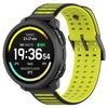 Correa de silicona transpirable bicolor a juego para reloj Suunto de 22 mm (negro + amarillo).
