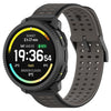 Correa de silicona transpirable bicolor a juego para reloj Suunto de 22 mm (negro + gris).