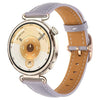 Correa de reloj de cuero liso con hebilla cuadrada de 18 mm (morado)
