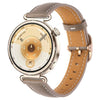 Correa de reloj de cuero liso con hebilla cuadrada de 18 mm (beige)