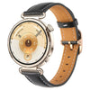 Correa de reloj de cuero liso con hebilla cuadrada de 18 mm (negra)