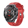 Correa de silicona de un solo color con hebilla plateada y cierre de botón para Huawei Watch Ultimate 2 (roja)