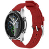 Correa de reloj de lona tejida con hebilla plateada de 20 mm (roja)