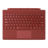Teclado magnético inalámbrico Bluetooth ultrafino con acabado aterciopelado y retroiluminación multicolor para Microsoft Surface Pro 3/4/5/6/7 (rojo amapola)