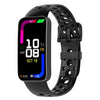 Correa de silicona con agujeros redondos y hebilla de color a juego para Huawei Band 10/9/8 (negra)