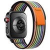 Correa de nailon con cierre de velcro para Huawei Watch Fit 4 Pro, Fit 4 y Fit 3 (arcoíris negro)