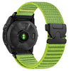 Correa de reloj Gamin de 20 mm con hebilla de paracaídas y diseño de montaña, de nailon tejido con punta de metal (verde prado)