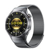 Correa de acero inoxidable magnética milanesa con botón pulsador para Huawei Watch GT 6 Pro (gris titanio)