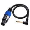 Cable adaptador JUNSUNMAY Speakon macho a ángulo recto de 6,35 mm para altavoz y amplificador de audio con cierre a presión, longitud: 50 cm