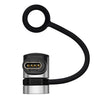 Cordón de carga metálico con extremo curvo para reloj inteligente Garmin (plateado y negro)
