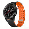 Correa de silicona magnética con hebilla de liberación rápida para Garmin de 22 mm (negro y naranja)