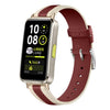 Correa de cuero genuino con costuras compuestas para Huawei Band 10/9/8 (rojo real)
