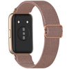 Para Huawei Band 11 / Band 11 Pro hebilla de diapositiva elástico nylon trenzado reloj banda (rosa rosa)