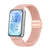 Correa de nailon trenzado elástico con hebilla magnética para Huawei Band 11/Band 11 Pro (rosa)
