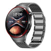 Correa de acero inoxidable con cierre magnético y botón pulsador para Huawei Watch 4 Pro (gris titanio)