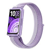 Correa de reloj ajustable de nailon con cierre de velcro para Huawei Band 11 / Band 11 Pro (Arena Pluma Morada)