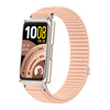 Correa de reloj de nailon tejido con cierre de velcro y interfaz metálica para Huawei Band 11/Band 11 Pro (rosa)