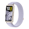 Correa de reloj de nailon tejido con cierre de velcro y interfaz metálica para Huawei Band 11/Band 11 Pro (morada)