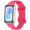 Correa de silicona de color sólido con cierre de mariposa delgado para Huawei Band 11 / Band 11 Pro (rosa barril)