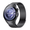 Correa de acero inoxidable magnética milanesa con interfaz sin fisuras y botón pulsador para Huawei Watch 5 de 46 mm (negra).