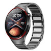Correa de acero inoxidable magnética con tres cuentas y botón pulsador sin costuras para Huawei Watch 4 Pro (gris titanio)