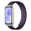 Correa de reloj magnética de silicona suave con textura de lichi para Huawei Band 11 / Band 11 Pro (Nueva Ciruela)