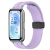 Correa de silicona negra plegable con cierre magnético para Huawei Band 11 / Band 11 Pro (morado claro).