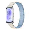 Correa de silicona magnética delgada en forma de I con diseño de tres cuentas para Huawei Band 11 / Band 11 Pro (Blanco antiguo, azul niebla)