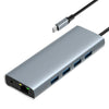 Base de expansión HC-84Q HD VGA RJ45 con puerto Ethernet, carga PD de 60 W y concentrador USB-C 11 en 1.
