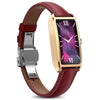 Reloj inteligente Dora T para mujer con pantalla AMOLED de 1,13 pulgadas, resistente al agua IP68 y compatible con monitorización de la salud (rojo vino dorado).