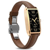 Reloj inteligente Dora T para mujer con pantalla AMOLED de 1,13 pulgadas, resistente al agua IP68 y compatible con monitorización de la salud (marrón oscuro dorado).