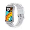 Correa de silicona para Huawei Band 11 / Band 11 Pro con hebilla de pasador plateada, conector de liberación rápida de metal (blanca)