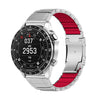 Correa de reloj Garmin de 22 mm con hebilla Turtle Buckle y un solo borde, de silicona y aleación de titanio (plateada y roja).