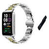 Correa de acero inoxidable con cierre de mariposa de siete cuentas para Huawei Watch Band 11 / Band 11 Pro, incluye herramienta para quitarla (plateada y dorada).