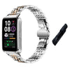 Correa de acero inoxidable con cierre de mariposa de siete cuentas para Huawei Watch Band 11 / Band 11 Pro, incluye herramienta para quitarla (plata y oro rosa).