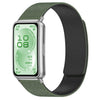 Correa magnética de silicona con diseño de vetas de madera para Huawei Band 11 / Band 11 Pro (verde oscuro y negro)