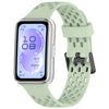 Correa de silicona transpirable con doble hebilla perforada en forma de U para Huawei Band 11 / Band 11 Pro (verde claro)