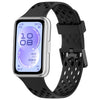Correa de silicona transpirable con doble hebilla perforada en forma de U para Huawei Band 11 / Band 11 Pro (negra)