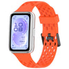 Correa de silicona transpirable con doble hebilla y perforaciones en forma de U para Huawei Band 11 / Band 11 Pro (naranja)